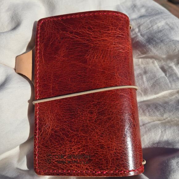 Chic Sparrow Journal Cover Dark Red Grain Leather Made in the USA Travelers Book - Picture 2 of 8